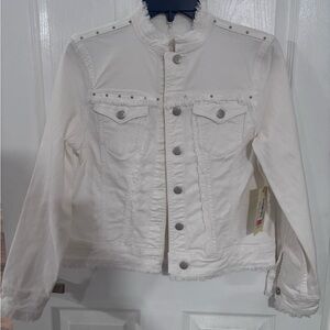 Women’s Reba White Frayed Denim Jacket